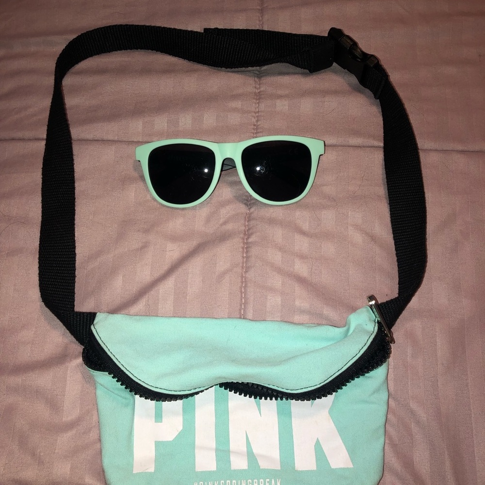 PINK VS fanny pack with Sunglasses